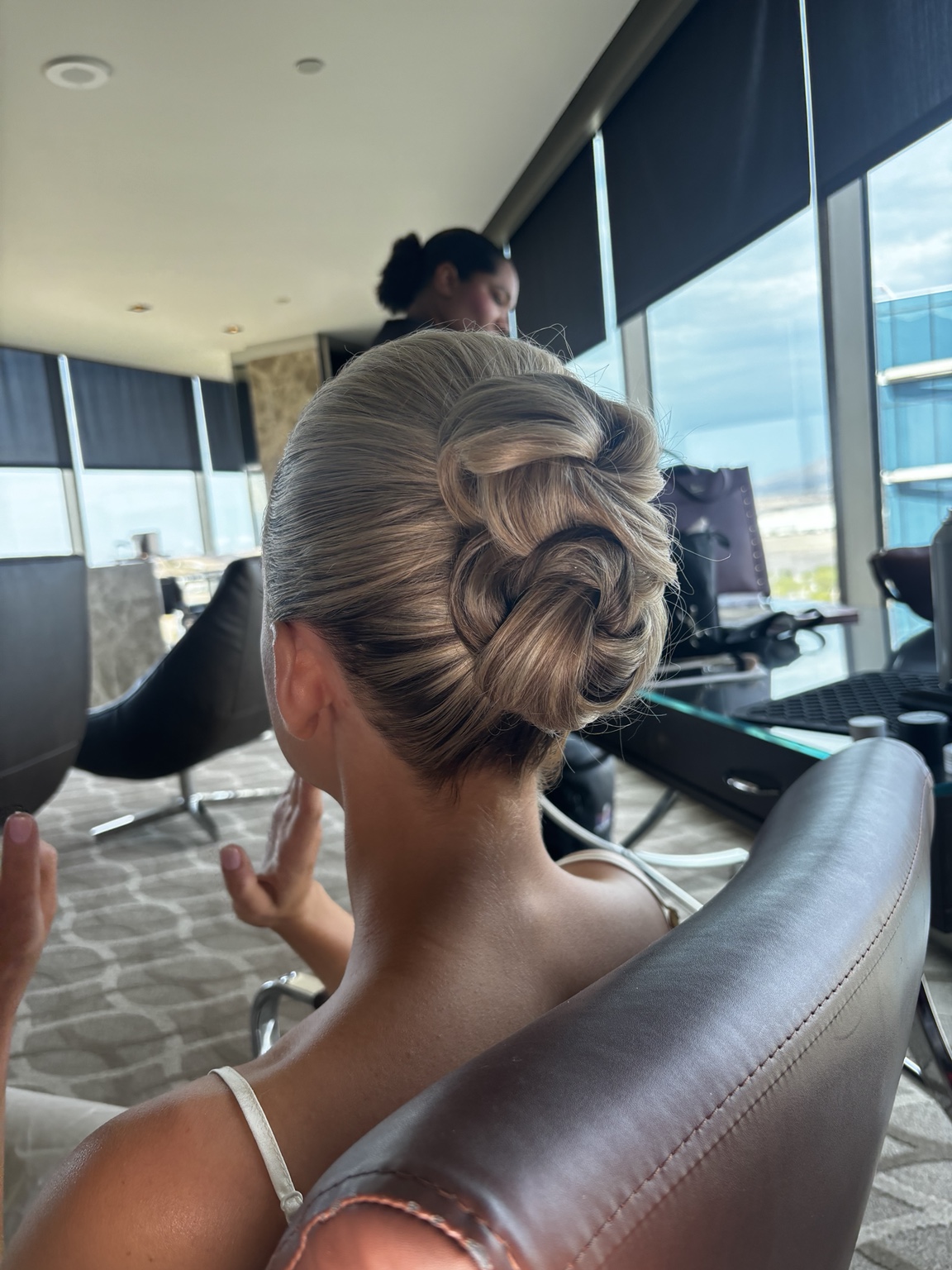 Finished hairstyling