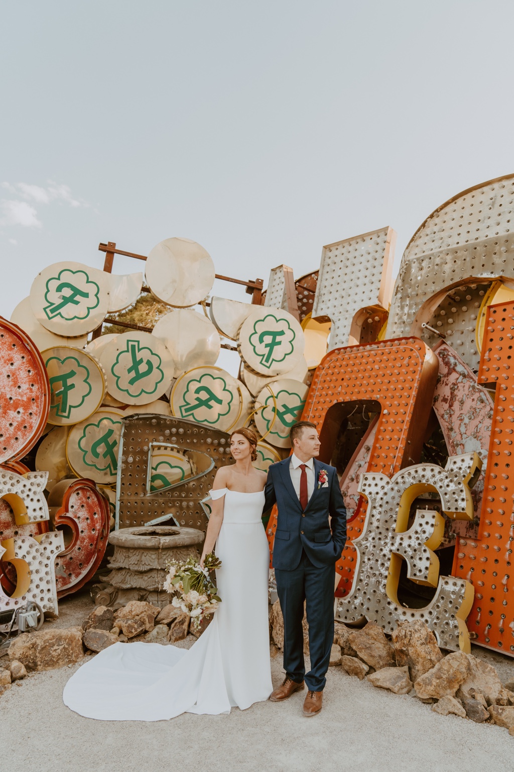 Couple at the Neon Museum in Las Vegas